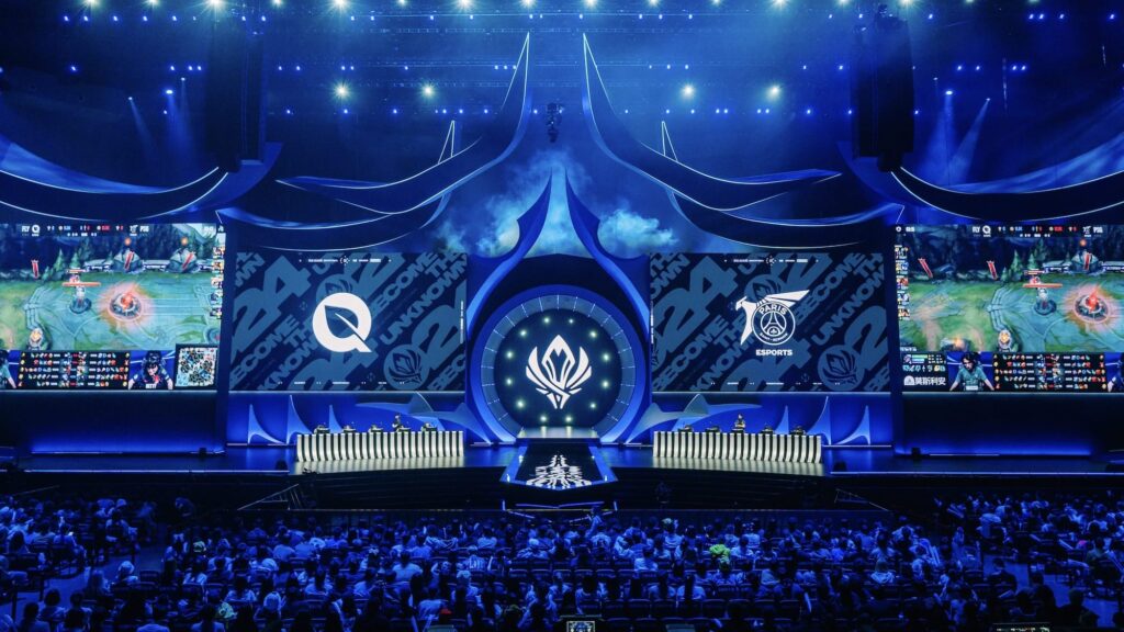 인기 게임 '리그오브레전드'의 E-Sports 경기장 내부