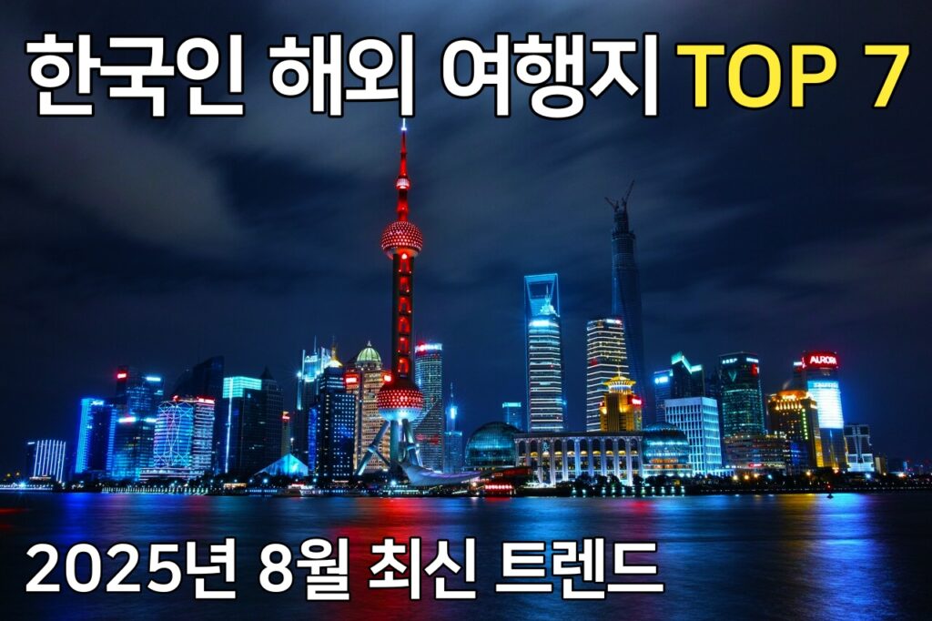 2025년 8월 한국인 인기 해외 여행지 TOP 7 추천